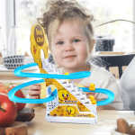 baby duck track toy yellow duck racing suit climbing stairs toy with flashing light music track small duck electric toys - Image 3