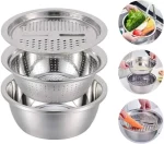 3in1 Multifunctional Stainless Steel Grating Basin thick stainless steel drain basin kitchen
