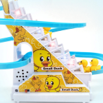 baby duck track toy yellow duck racing suit climbing stairs toy with flashing light music track small duck electric toys - Image 4