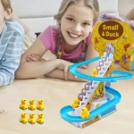 baby duck track toy yellow duck racing suit climbing stairs toy with flashing light music track small duck electric toys - Image 2